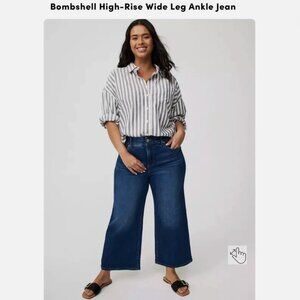 Torrid Bombshell Wide Leg Crop Jeans size 24